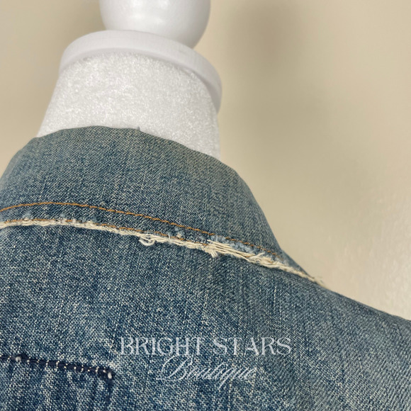 Rare Embroidered Denim Jacket ASO Joey Potter Dawsons Creek Vintage Casual - Picture 10 of 11